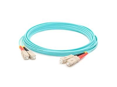AddOn This is A 2M SC (Male) to SC (Male) Aqua Duplex Riser-Rated Fiber Patch Cable. A