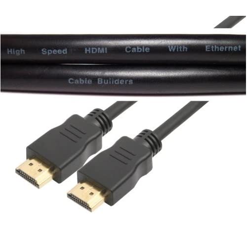 Cable Builders Short HDMI Cable [2-Pack], UHD Ultra High Speed HDMI 2.0 with Ethernet, 4K@30/50/60Hz, 1080P/2160P, 18GBps, 3D, Audio Return, Molded