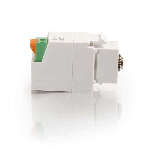 Legrand - C2G 3.5MM Keystone Module, Stereo Keystone Jack with 4-Pin Mini Din Connector, White 3-Conductor Keystone Adapter, 1 Count, C2G 37036