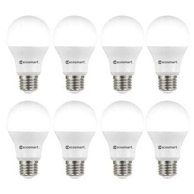 EcoSmart 60-Watt Equivalent A19 Non-Dimmable LED Light Bulb Daylight (8-Pack)