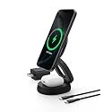 Belkin MagSafe Charger Compatible, 2-in-1 Qi2 Wireless Charging Station 15W, Convertible Charger for iPhone 17, Apple Watch, AirPods, Pixel 10