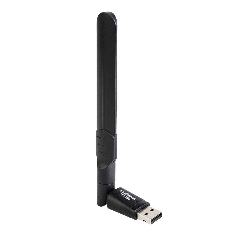 Edimax Wi-Fi 5, 802.11ac AC1200 Dual-Band Adapter for PC w/MU-MIMO, 867Mbps (5GHz) + 300Mbps (2.4GHz) Wireless USB 3.0 Adapter Dongle w/Adjustable