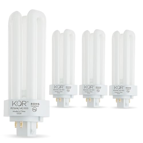 KOR 26W Triple Tube Compact Fluorescent Light Bulb, 4 Pack