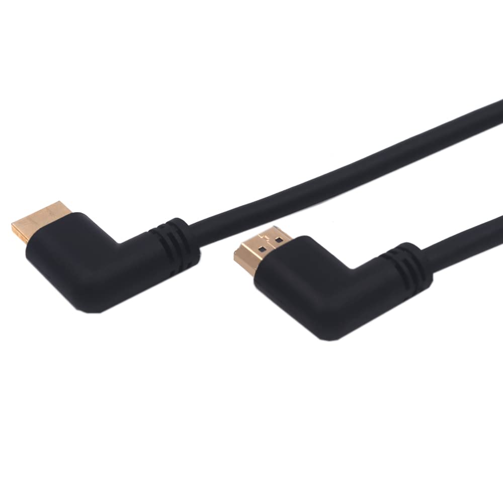 Kework 1.5ft 18Gbps 4K@60Hz HDMI Cable, Left Angle to Right Angle HDMI 2.0 Male Adapter HD High Speed Shield Cord for Xbox HDTV PS4 PS5 Switch