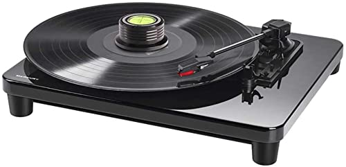 50/ 60Hz Turntable Disc Stabilizer Bubble Level Speed Detection LP Disc Record Stabilizer Clamp Fit with Most of Existing LP Turntable(Black)