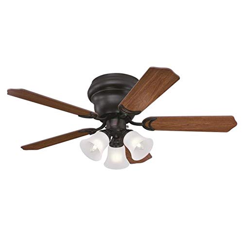 Ciata Lighting 42 Inch Contempra Trio Oil Rubbed Bronze Finish Indoor Ceiling Fan with Dimmable LED Light Fixture in Frosted Glass with Reversible