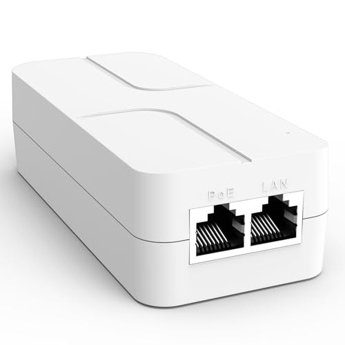 YuanLey 2.5G PoE Injector 30W, PoE+ Injector Converts Non-PoE to PoE+, 52V IEEE 802.3at/af, 10/100/1000/2500Mbps Ethernet PoE Adapter Plug & Play