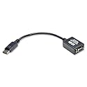 Tripp Lite DisplayPort to VGA Video Adapter, DP to VGA Video Converter, Active Display Adapter (M/F), 6 in. (P134-06N-VGA), Black
