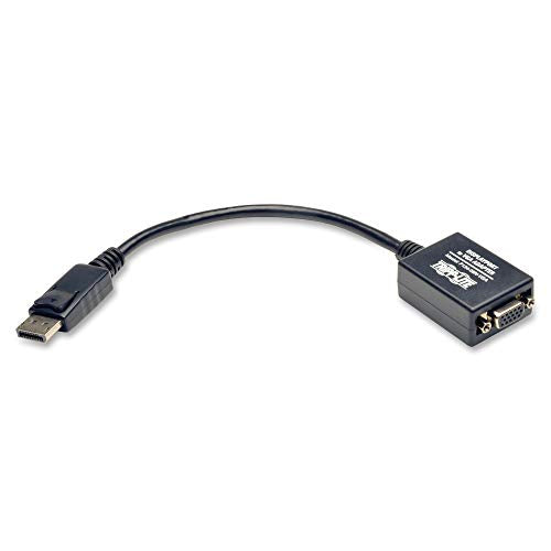 Tripp Lite DisplayPort to VGA Video Adapter, DP to VGA Video Converter, Active Display Adapter (M/F), 6 in. (P134-06N-VGA), Black