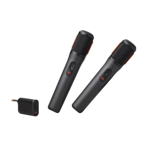 JBL PartyBox Wireless Mic - 2X Digital Wireless Microphones, Rechargeable Battery (20hrs - 700mAh), Clear Voice, Crisp Sound, Stable 2.4GHz