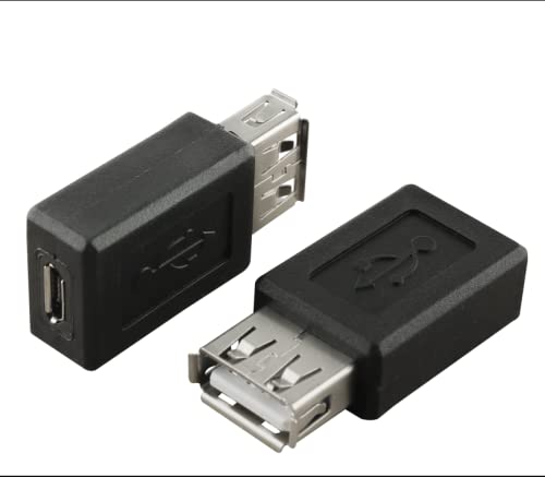 SJZBIN 4-Pack USB A Female to USB Micro Female Adapter, USB 2.0, Black