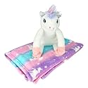 CLUB LIBBY LU Unicorn Throw Blanket and Stuffed Animal Gift Set for Girls, Butter Soft Fleece (37" x 49")