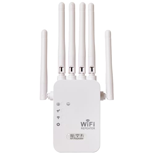 WiFi Extenders Signal Booster for Home, 1200Mbps Wireless WiFi Repeater Dual Band 5GHz & 2.4GHz with 6 Antennas & Ethernet Port, Supports 55+ Devices