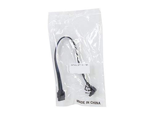 Nippon Labs SATA3L0.8FT-90/180BK 10-Inch Sata Cable with Locking Latch, Black