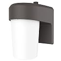 HALO FE 1-Light Bronze LED Outdoor Lantern Sconce with Dusk to Dawn