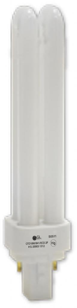 Goodlite G-20003 18-watt Compact Fluorescent Plug-In 2-Pin Light Bulb with G24D-2 Base, Cool White
