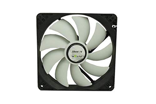 Gelid Solutions Silent 14 | 140mm Computer Fan | 3 Pin Molex | 140x140x25mm | 1000RPM | Hydro Bearing | FN-SX14-10 | Color Black
