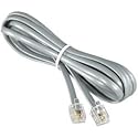 InstallerParts (10 Pack RJ11 Modular Telephone Cord Extension- Straight Wiring, Silver (7FT)