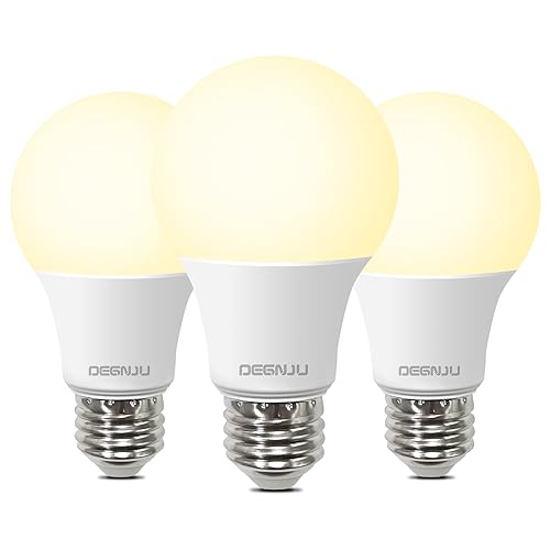 DEGNJU A19 LED Light Bulbs, 60 Watt Equivalent LED Bulbs, Soft White 2700K, 800 Lumens, E26 Standard Base, Non-Dimmable, 8W Warm White LED Bulbs