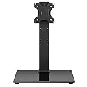 WKWKER Universal TV Stand for 13-32inch LED LCD Table Top Television Stand with 45 Degree Height Adjustable Swivel TV Stand Mount with Tempered Glass