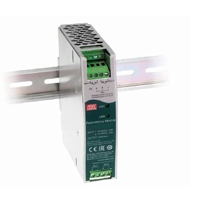DRDN20-12, Redundacy Module; DIN Rail; Power Supply Accessory; Input: 20A 12VDC, Output: 0-20A Continuous