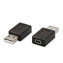 ELECTOP 2 Pack USB 2.0 A Male to USB B Mini 5 Pin Female Adapter Converter