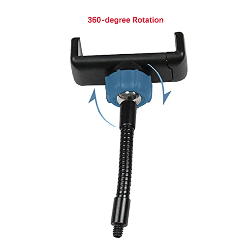 Walway Portable Hose Phone Clip Smartphone Live Broadcast Clamp Holder Ring Light Stand Compatible with Most Cellphones, Black