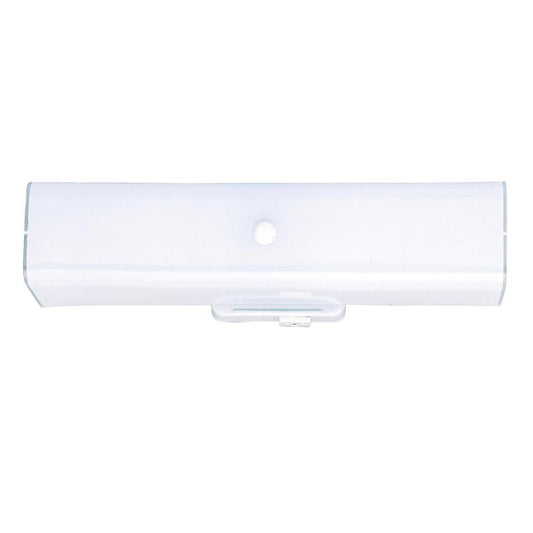 Two-Light Interior Wall Fixture with Ground Convenience Outlet, White Finish Base with White Ceramic Glass