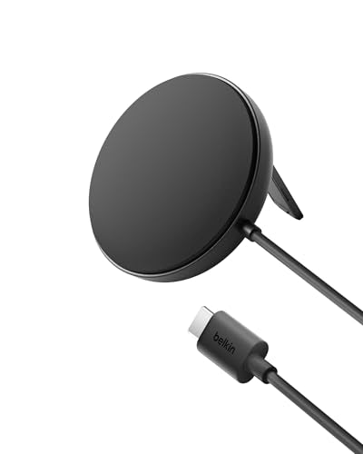 Belkin Magnetic Wireless Charging Pad Qi2 15W w/Kickstand - MagSafe-Compatible Qi2-Certified Wireless Charger for iPhone 17 Series, Samsung Galaxy S25