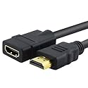 AYA 15Ft (15 Feet) 24AWG High Speed HDMI Male to Female Extension Cable Ethernet, CL2, Audio Return, 4K 3D and in Wall Ready