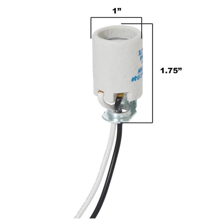E17 Intermediate Base Keyless Unglazed Porcelain Socket with Wire Leads