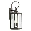 Gibbes Street Collection 2-Light Clear Beveled Glass New Traditional Outdoor Medium Wall Lantern Light Antique Bronze