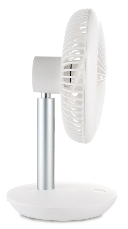 Soleus Air Portable Table Fan, 7" Small Desk Fan, 4000mah Rechargeable Battery Quiet USB Mini Floor Fan, Pedestal Fans for Personal Bedroom Office
