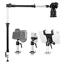 ARKON Mounts Overhead Camera Mount | Includes Ceiling Mount Bracket, Phone Holder, Tablet Holder, & Camera Mount | 360° Adjustable | Durable & Super
