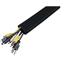 Klein Tools 450-320 Cable Management Sleeve, Cord Management for Home, Office or Job, 1-1/4-Inch Max Diameter, 3-Foot Length, Black, 2-Pack