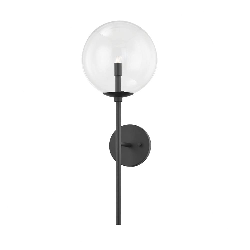 Troy Lighting Madrid - 1 Light Wall Sconce - Soft Black Frame - Clear Shade