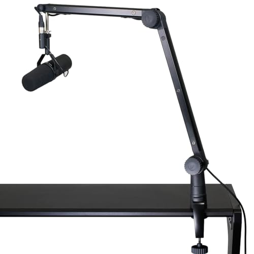 Ultimate Support BCM-300 Deluxe Broadcast Mic Stand w/Adjustable Arm, Cable Management, Clamp Mount Base