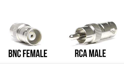 Cctv4Less BNC Female to RCA Male Adapter Straight Connector for CCTV Security Camera Systems (10)