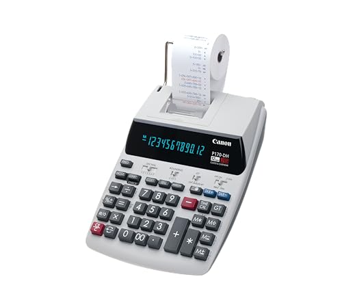 Canon Office Products 2204C001 Canon P170-DH-3 Desktop Printing Calculator with Currency Conversion, Clock & Calendar, and Time Calculation