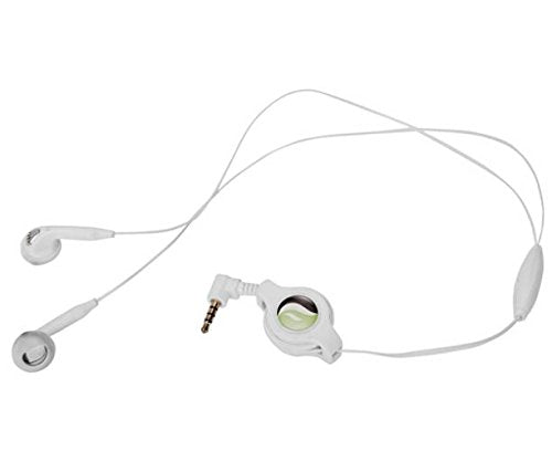 Retractable Headset Hands-Free w Mic Dual Earbuds Earphones Earpieces Wired Headphones 3.5mm [White] for AT&T Nokia Lumia 925 - AT&T Samsung Galaxy…