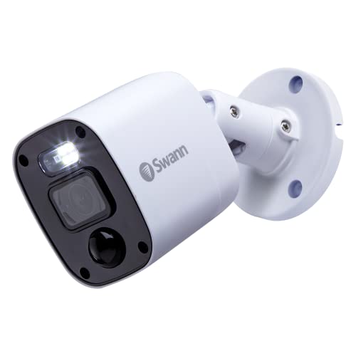 Swann Add-On DVR Flashing Light Bullet Cam with Sensor Spotlight, 1080P Video, Indoor or Outdoor Design, Dusk to Dawn Color Night Vision Plus True