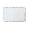 Peri Home Scalloped Bath Rug - Soft & Absorbent 100% Cotton Tufted Bath Mat, 20" x 30", White with Sage Scallop