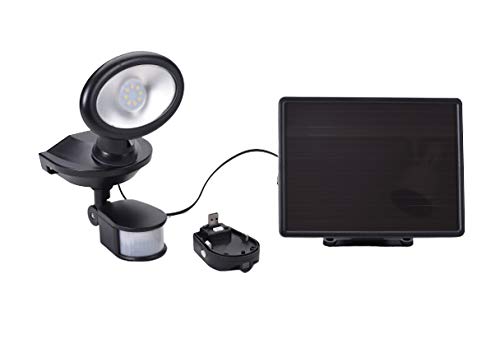 Maxsa 44643-CAM-BK Solar Security Video Camera and Spotlight-Black