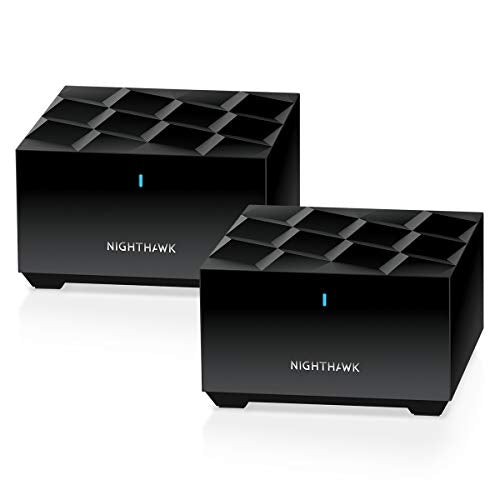 NETGEAR Nighthawk Advanced Whole Home Mesh Dual Band WiFi 6 System (MK72)- AX3000 Router with 1 Satellite Extender, Coverage up to 3,000 sq. ft