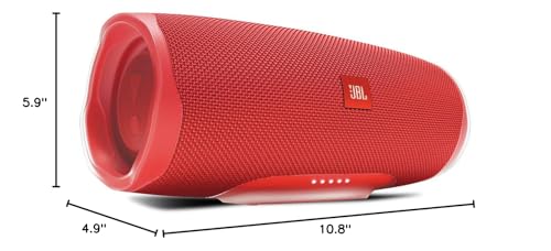 JBL Charge 4 Portable Waterproof Wireless Bluetooth Speaker - Red (Renewed)