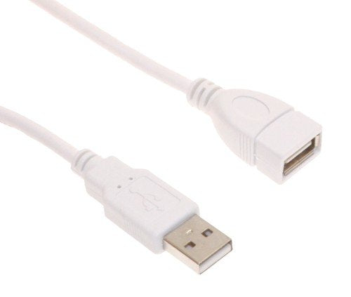 USBGear 1ft White UltraFlex USB 2.0 A Male to A Female Extension Cable - High-Speed Data Transfer, Shielded for Signal Protection