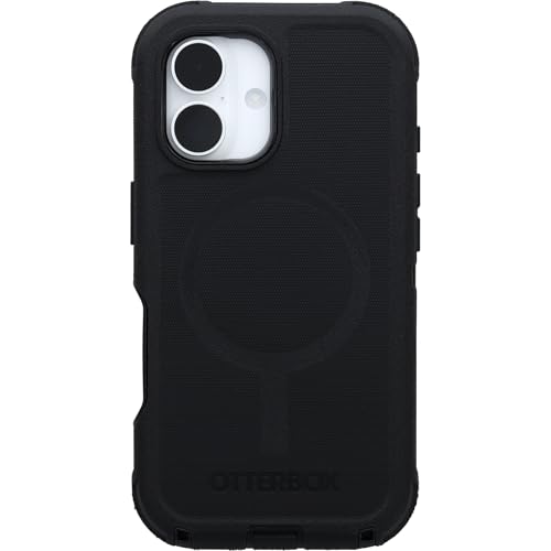 OtterBox iPhone 16 Defender Series Case - Black - Tough, Rugged & Durable iPhone Case, Snaps on MagSafe, Multi-Layer, Impact Absorbing iPhone Case