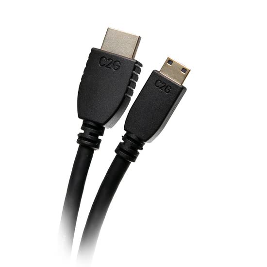 Legrand - C2G Mini HDMI to HDMI Ethernet Cable, 4k High Speed HDMI Cable, Black 60 hz HDMI Cable, HDMI Cable 10 ft, 1 Count, C2G 50620