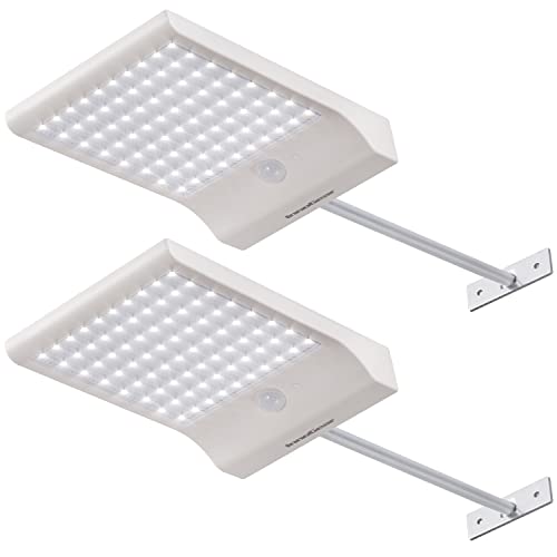 InnoGear Solar Gutter Lights Outdoor, 80 LED Wall Mount Lighting with Motion Sensor 4 Working Modes IP65 Waterproof 450 Lumens for Front Door Yard
