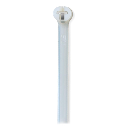 Thomas & Betts TY526M 11" Natural Cable Ties, 30 lb Tensile Strength, Stainless Steel Barb and Infinite Locking Positions, Corrosion Resistant Nylon